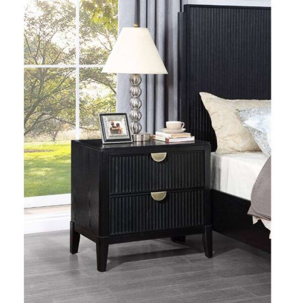 Brookmead Black 2-Drawer 28.25 in. W Nightstand