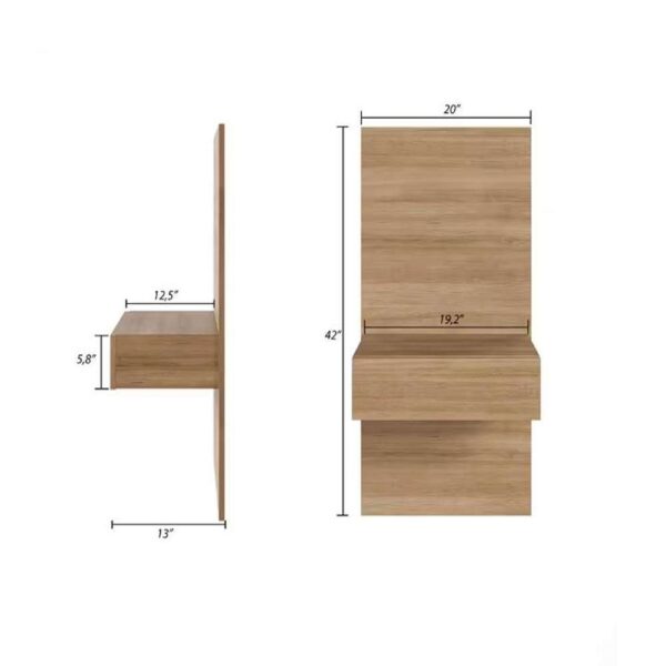 Milano Brown Oak 1-Drawer Floating Nightstand Extension Panel